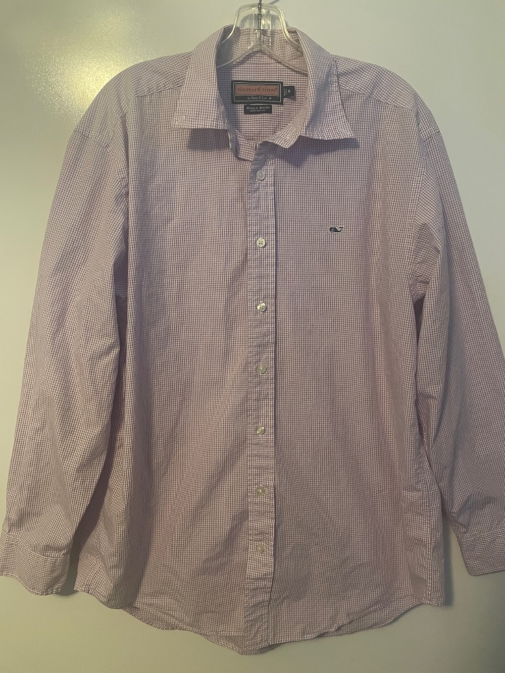 Vineyard Vines Button-Down Check Tucker Pink/Purple Cotton Shirt Size Medium